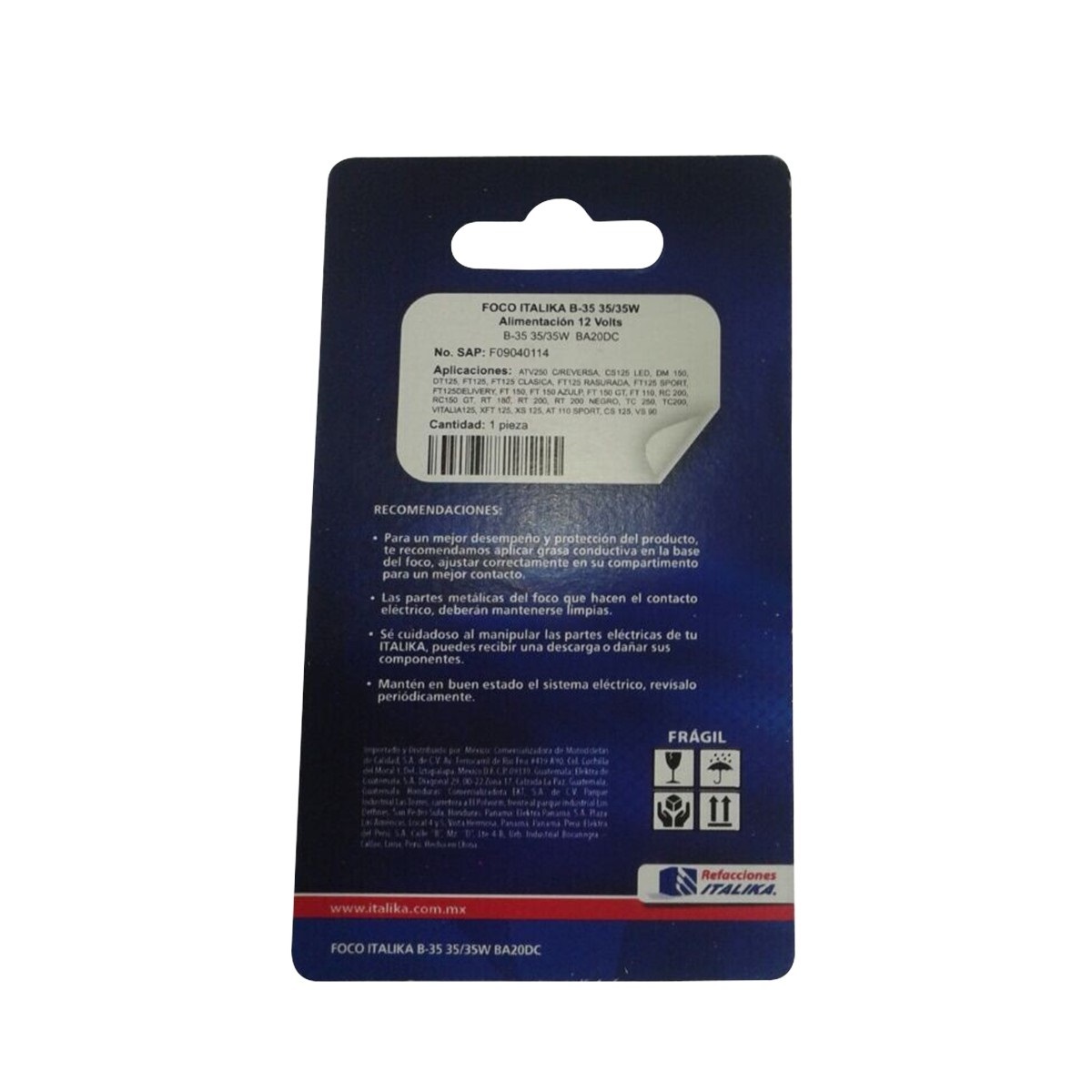 FOCO ITALIKA B-35 35/35W (1 PZA) 